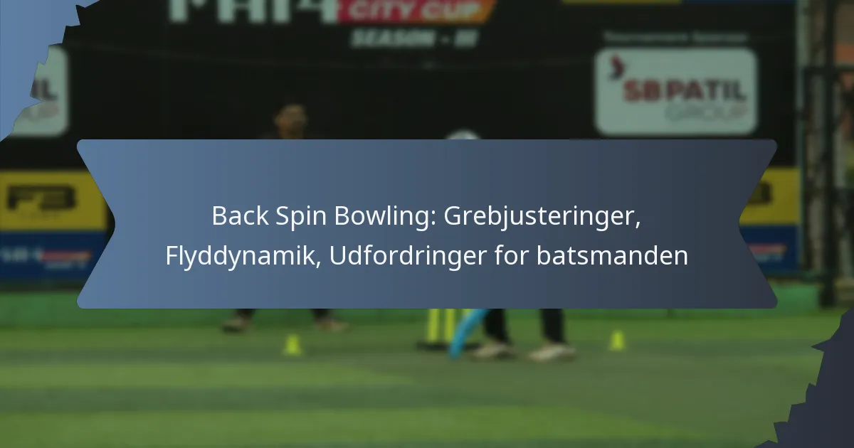 Back Spin Bowling: Grebjusteringer, Flyddynamik, Udfordringer for batsmanden