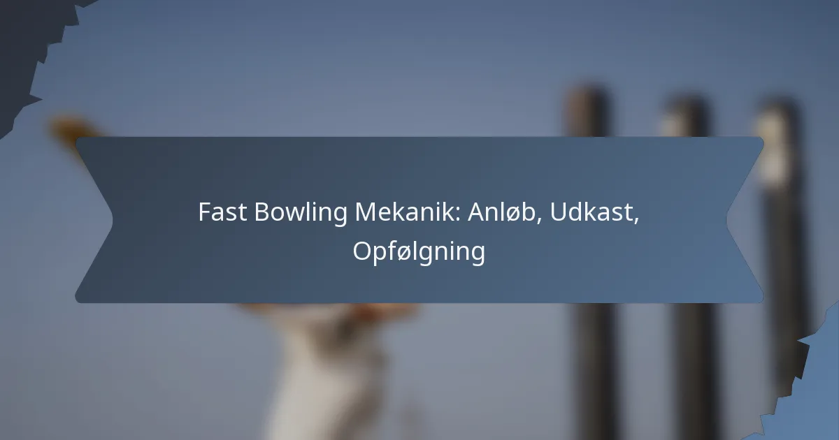 Fast Bowling Mekanik: Anløb, Udkast, Opfølgning