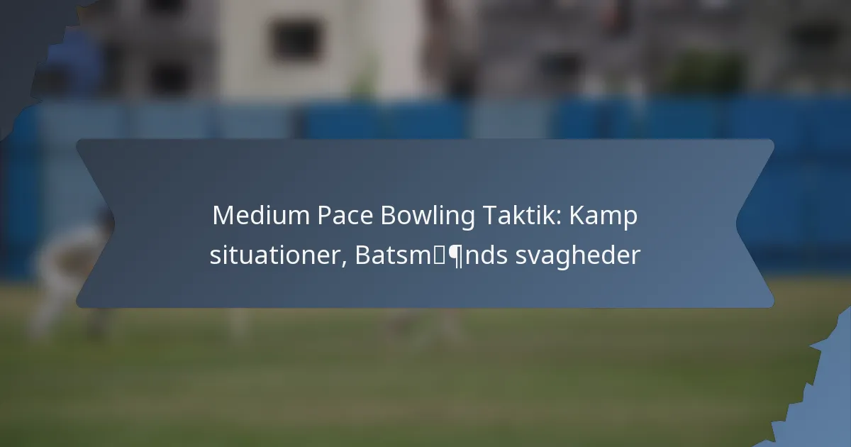 Medium Pace Bowling Taktik: Kamp situationer, Batsmænds svagheder