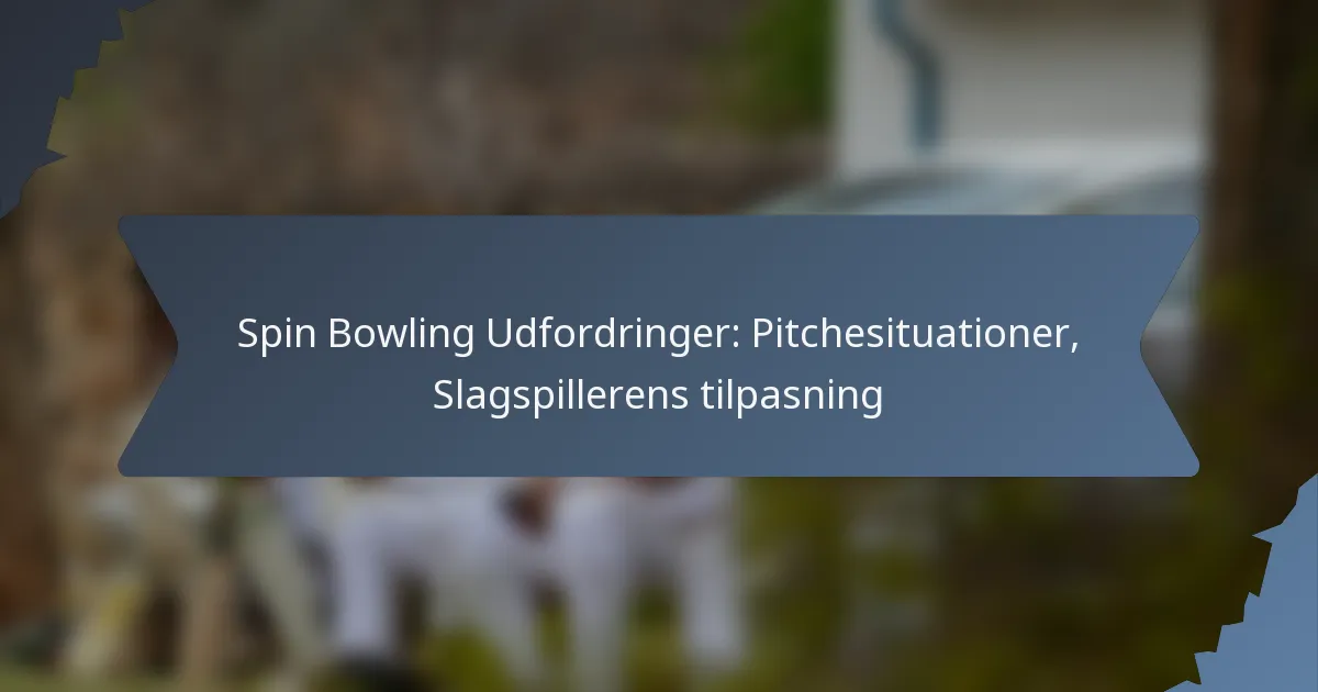 Spin Bowling Udfordringer: Pitchesituationer, Slagspillerens tilpasning