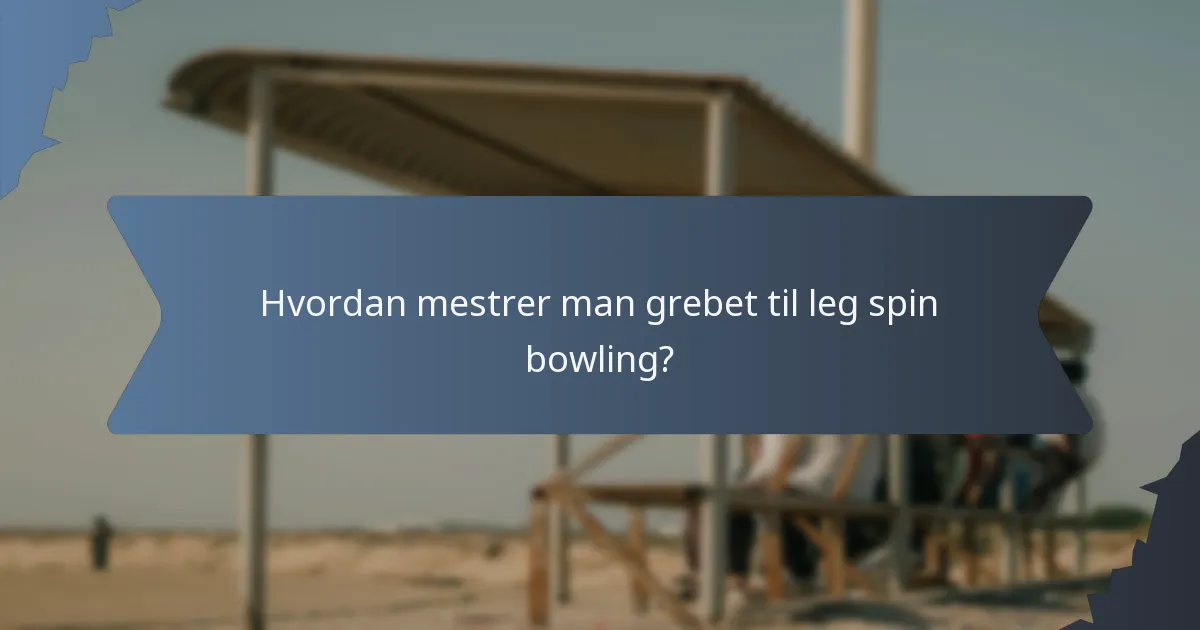 Hvordan mestrer man grebet til leg spin bowling?